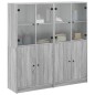vidaXL Estantería con puertas madera gris Sonoma 136x37x142 cm vidaXL Estantería con puertas madera gris Sonoma 136x37x142 cm