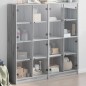 vidaXL Estantería con puertas madera gris Sonoma 136x37x142 cm vidaXL Estantería con puertas madera gris Sonoma 136x37x142 cm