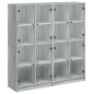 vidaXL Estantería con puertas madera gris Sonoma 136x37x142 cm vidaXL Estantería con puertas madera gris Sonoma 136x37x142 cm