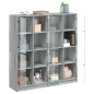 vidaXL Estantería con puertas madera gris Sonoma 136x37x142 cm vidaXL Estantería con puertas madera gris Sonoma 136x37x142 cm