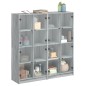 vidaXL Estantería con puertas madera gris Sonoma 136x37x142 cm vidaXL Estantería con puertas madera gris Sonoma 136x37x142 cm