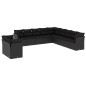 vidaXL Set de sofás de jardín 11 pzas y cojines ratán sintético negro vidaXL Set de sofás de jardín 11 pzas y cojines ratán sintético negro