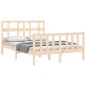 vidaXL Estructura de cama de matrimonio con cabecero madera maciza vidaXL Estructura de cama de matrimonio con cabecero madera maciza