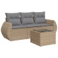 vidaXL Juego de sofás jardín con cojines 4 pzas ratán sintético beige vidaXL Juego de sofás jardín con cojines 4 pzas ratán sintético beige