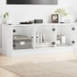 vidaXL Mueble de TV con puertas de vidrio blanco 102x37x42 cm vidaXL Mueble de TV con puertas de vidrio blanco 102x37x42 cm