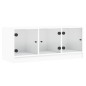 vidaXL Mueble de TV con puertas de vidrio blanco 102x37x42 cm vidaXL Mueble de TV con puertas de vidrio blanco 102x37x42 cm
