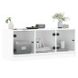 vidaXL Mueble de TV con puertas de vidrio blanco 102x37x42 cm vidaXL Mueble de TV con puertas de vidrio blanco 102x37x42 cm