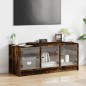 vidaXL Mueble de TV con puertas de vidrio roble ahumado 102x37x42 cm vidaXL Mueble de TV con puertas de vidrio roble ahumado 102x37x42 cm