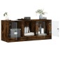 vidaXL Mueble de TV con puertas de vidrio roble ahumado 102x37x42 cm vidaXL Mueble de TV con puertas de vidrio roble ahumado 102x37x42 cm