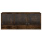 vidaXL Mueble de TV con puertas de vidrio roble ahumado 102x37x42 cm vidaXL Mueble de TV con puertas de vidrio roble ahumado 102x37x42 cm
