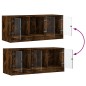 vidaXL Mueble de TV con puertas de vidrio roble ahumado 102x37x42 cm vidaXL Mueble de TV con puertas de vidrio roble ahumado 102x37x42 cm
