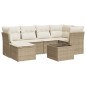 vidaXL Set sofás de jardín 7 piezas y cojines ratán sintético beige
