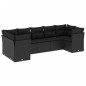 vidaXL Set de comedor de jardín 7 pzas y cojines ratán sintético negro vidaXL Set de comedor de jardín 7 pzas y cojines ratán sintético negro