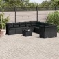 vidaXL Set de sofás de jardín 11 pzas y cojines ratán sintético negro vidaXL Set de sofás de jardín 11 pzas y cojines ratán sintético negro