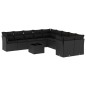 vidaXL Set de sofás de jardín 11 pzas y cojines ratán sintético negro vidaXL Set de sofás de jardín 11 pzas y cojines ratán sintético negro