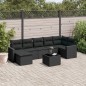 vidaXL Set de sofás de jardín 8 piezas y cojines ratán sintético negro vidaXL Set de sofás de jardín 8 piezas y cojines ratán sintético negro