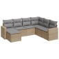 vidaXL Set sofás de jardín 7 piezas y cojines ratán sintético beige vidaXL Set sofás de jardín 7 piezas y cojines ratán sintético beige