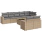 vidaXL Set de sofás de jardín 9 pzas con cojines ratán sintético beige vidaXL Set de sofás de jardín 9 pzas con cojines ratán sintético beige