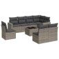 vidaXL Set de muebles de jardín 9 pzas y cojines ratán sintético gris vidaXL Set de muebles de jardín 9 pzas y cojines ratán sintético gris
