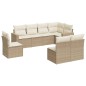 vidaXL Juego de sofás de jardín con cojines beige 8 pzas ratán PE vidaXL Juego de sofás de jardín con cojines beige 8 pzas ratán PE