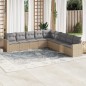 vidaXL Set de sofás de jardín 9 pzas con cojines ratán sintético beige vidaXL Set de sofás de jardín 9 pzas con cojines ratán sintético beige