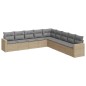 vidaXL Set de sofás de jardín 9 pzas con cojines ratán sintético beige vidaXL Set de sofás de jardín 9 pzas con cojines ratán sintético beige