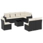 vidaXL Set de sofás de jardín 8 piezas y cojines ratán sintético negro vidaXL Set de sofás de jardín 8 piezas y cojines ratán sintético negro