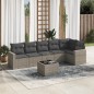 vidaXL Set de sofás de jardín 7 piezas con cojines ratán PE gris vidaXL Set de sofás de jardín 7 piezas con cojines ratán PE gris