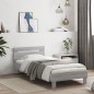 vidaXL Cama con cabecero madera de ingeniería gris Sonoma 75x190 cm vidaXL Cama con cabecero madera de ingeniería gris Sonoma 75x190 cm