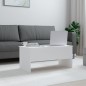 vidaXL Mesa de centro madera contrachapada blanco 102x50,5x46,5 cm vidaXL Mesa de centro madera contrachapada blanco 102x50,5x46,5 cm