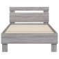 vidaXL Cama con cabecero madera de ingeniería gris Sonoma 75x190 cm vidaXL Cama con cabecero madera de ingeniería gris Sonoma 75x190 cm