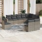 vidaXL Set de sofás de jardín 10 pzas con cojines ratán sintético gris vidaXL Set de sofás de jardín 10 pzas con cojines ratán sintético gris