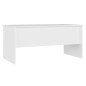 vidaXL Mesa de centro madera contrachapada blanco 102x50,5x46,5 cm vidaXL Mesa de centro madera contrachapada blanco 102x50,5x46,5 cm