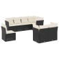 vidaXL Set de sofás de jardín 8 piezas y cojines ratán sintético negro vidaXL Set de sofás de jardín 8 piezas y cojines ratán sintético negro
