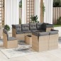vidaXL Set de sofás de jardín 9 pzas con cojines ratán sintético beige vidaXL Set de sofás de jardín 9 pzas con cojines ratán sintético beige