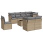 vidaXL Set de sofás de jardín 9 pzas con cojines ratán sintético beige vidaXL Set de sofás de jardín 9 pzas con cojines ratán sintético beige