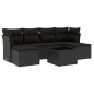 vidaXL Set de comedor de jardín 7 pzas y cojines ratán sintético negro vidaXL Set de comedor de jardín 7 pzas y cojines ratán sintético negro