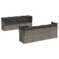 vidaXL Set de muebles de jardín 9 pzas y cojines ratán sintético gris vidaXL Set de muebles de jardín 9 pzas y cojines ratán sintético gris