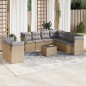vidaXL Juego de sofás jardín con cojines beige 10 pzas ratán sintético vidaXL Juego de sofás jardín con cojines beige 10 pzas ratán sintético