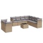 vidaXL Juego de sofás jardín con cojines beige 10 pzas ratán sintético vidaXL Juego de sofás jardín con cojines beige 10 pzas ratán sintético