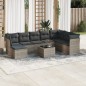 vidaXL Set de muebles de jardín 9 pzas y cojines ratán sintético gris vidaXL Set de muebles de jardín 9 pzas y cojines ratán sintético gris