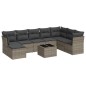 vidaXL Set de muebles de jardín 9 pzas y cojines ratán sintético gris vidaXL Set de muebles de jardín 9 pzas y cojines ratán sintético gris