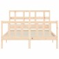 vidaXL Estructura de cama de matrimonio con cabecero madera maciza vidaXL Estructura de cama de matrimonio con cabecero madera maciza