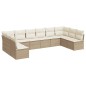 vidaXL Juego de sofás jardín con cojines beige 10 pzas ratán sintético vidaXL Juego de sofás jardín con cojines beige 10 pzas ratán sintético