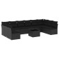 vidaXL Set de sofás de jardín 11 pzas y cojines ratán sintético negro vidaXL Set de sofás de jardín 11 pzas y cojines ratán sintético negro