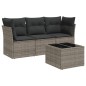 vidaXL Set de sofás de jardín 4 pzas y cojines ratán sintético gris vidaXL Set de sofás de jardín 4 pzas y cojines ratán sintético gris