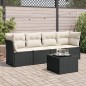 vidaXL Set de muebles de jardín 5 pzas y cojines ratán sintético negro vidaXL Set de muebles de jardín 5 pzas y cojines ratán sintético negro