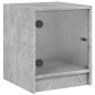vidaXL Mesita de noche con puerta de vidrio gris hormigón 35x37x42 cm vidaXL Mesita de noche con puerta de vidrio gris hormigón 35x37x42 cm