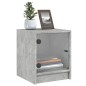 vidaXL Mesita de noche con puerta de vidrio gris hormigón 35x37x42 cm vidaXL Mesita de noche con puerta de vidrio gris hormigón 35x37x42 cm