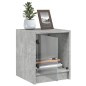 vidaXL Mesita de noche con puerta de vidrio gris hormigón 35x37x42 cm vidaXL Mesita de noche con puerta de vidrio gris hormigón 35x37x42 cm